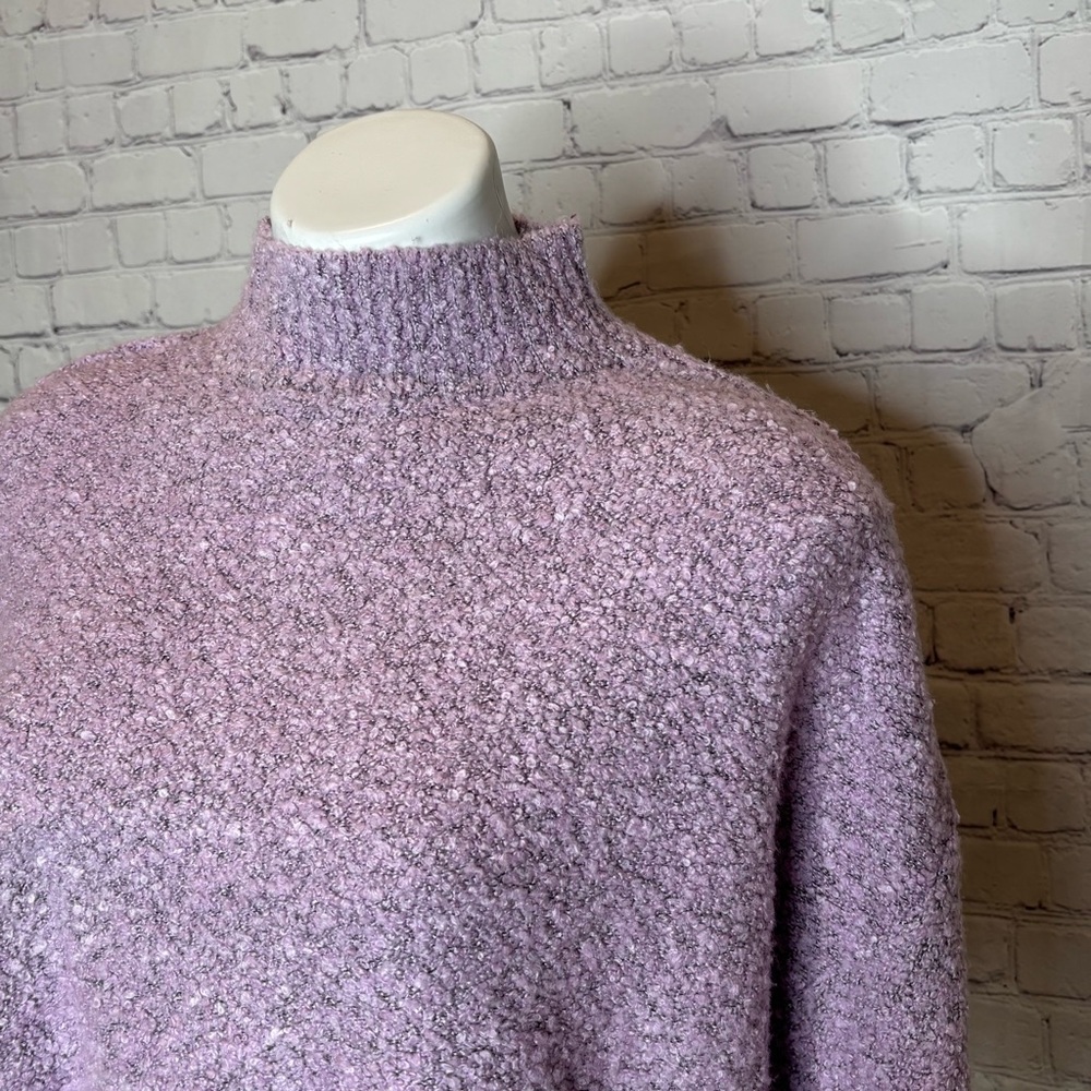 Wild Fable Heather Purple Cropped Fluffy Knit Sweater Size S